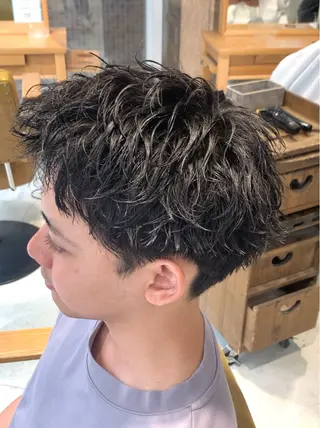 ショート パーマ メンズ 森川 力のヘアスタイル