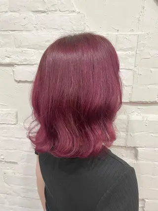 ミディアム カラー ヘアアレンジ 【ピンク/韓国ヘア/ ヘアセット】亜海のヘアスタイル
