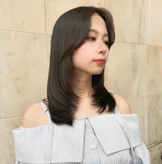 ミディアム カラー 韓国系レイヤー特化 hiroのヘアスタイル