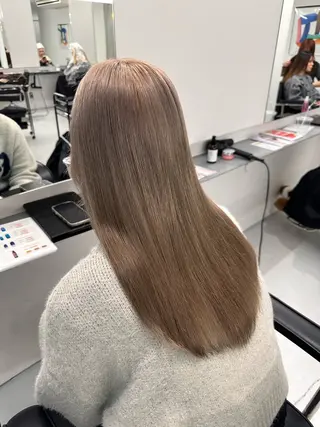 ロング カラー ピンクベージュ/新潟 万代/高橋桃葉🍑のヘアスタイル