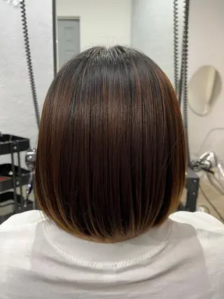 ミディアム 縮毛矯正/酸性 おかにわみりのヘアスタイル