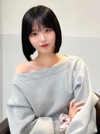 ショート カラー ヘアアレンジ 縮毛矯正🤍 盛れるボブ/ひかりのヘアスタイル