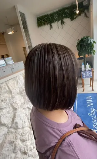 ミディアム カラー 饒平名 知也のヘアスタイル