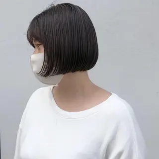 ショート ボブ♡柔らかいカラー 實松栞理のヘアスタイル