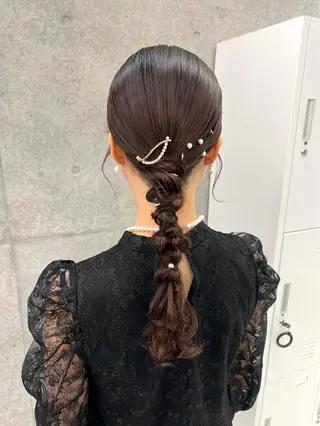ロング ヘアアレンジ 卒業式お呼ばれ🕊️ ヘアセット✴︎ミキのヘアスタイル