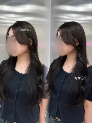 ロング カラー パーマ ヘアアレンジ メンズ ♥️韓国ヘア レイヤー♥️ゆりのヘアスタイル