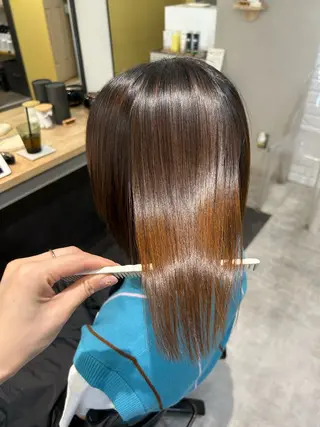 ミディアム パーマ hub hair レイヤー/透明感のヘアスタイル