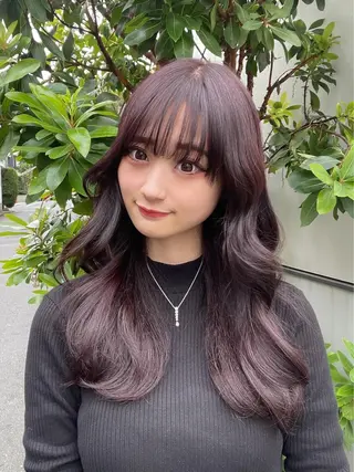 ロング カラー 顔周りカット 【オノザワリョウ】のヘアスタイル