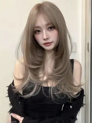 セミロング 福園 弘郁のヘアスタイル