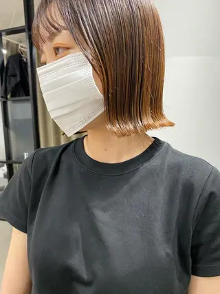 ショート カラー センターパート/ 暖色カラーayuのヘアスタイル