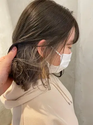 ミディアム 顔周りカット・相談 レイヤーも◎しずくのヘアスタイル