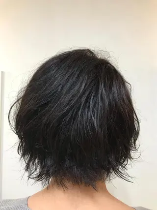ミディアム カラー パーマ 横田 尚登のヘアスタイル