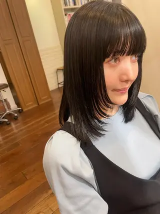 ミディアム カラー 抜け感ボブ×パーマ |kazaneのヘアスタイル