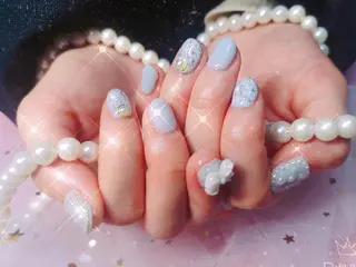 ショート ネイル フィルイン・深爪矯正 長さ出し🎀のネイルデザイン