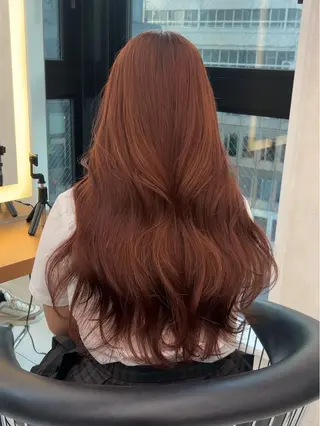ロング カラー 𝑨𝑲𝑶 🍒/ 暖色カラーのヘアスタイル
