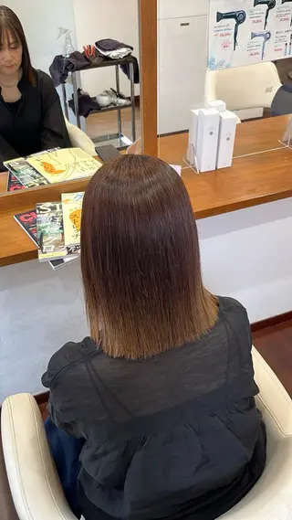 セミロング パーマ 今在家 玲【艶髪スト レート/メンズ】のヘアスタイル