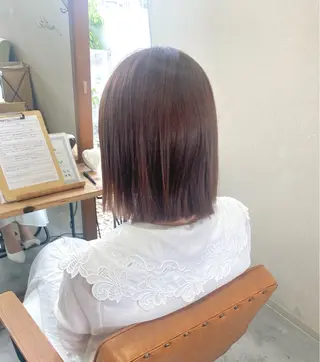 ヘアアレンジ 酸性ストレート/ブリ ーチなしWカラー河本のヘアスタイル