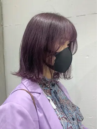 ミディアム カラー ヘアアレンジ 憧れの艶ハイトーンへ 🌙サイダサキのヘアスタイル