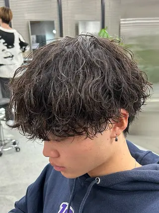 ショート パーマ メンズ 🔥フェザーパーマ 特化🔥勇斗のヘアスタイル