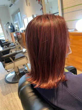 セミロング カラー 通い続けられるサロン ママ美容師　明日香のヘアスタイル