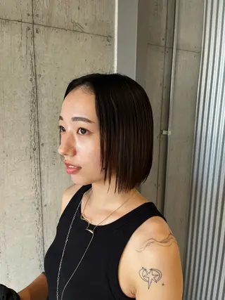 ミディアム パーマ ヘアアレンジ ボブ×艶カラー 特化・リクト💥のヘアスタイル