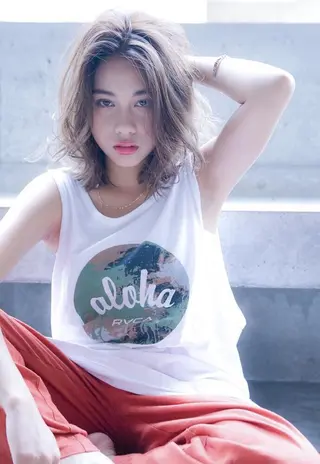 ミディアム ダブルカラー🤍 髪質改善／原島のヘアスタイル