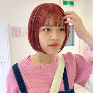 ショート カラー 🎀ダブルカラー/ ピンク×ガーリー🎀のヘアスタイル