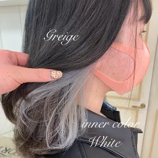 セミロング カラー ヘアアレンジ 透明感カラー 古山 結季🌙🖤のヘアスタイル