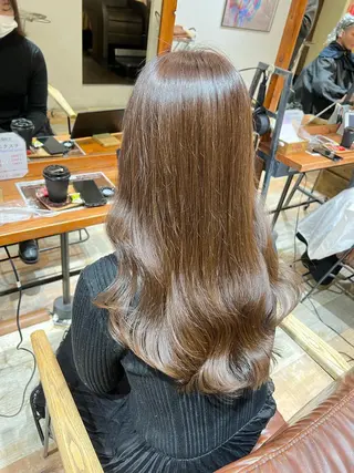 ロング カラー 韓国風・ブリーチなし ・あり後藤 一斗店長のヘアスタイル