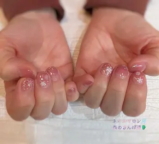 ネイル ショートネイル 森のさんぽ道のネイルデザイン