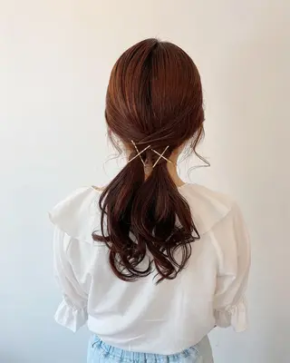 ロング ヘアアレンジ h a k u 大倉 卓人のヘアスタイル