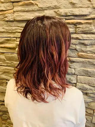ミディアム カラー ヘアアレンジ 佐藤 匠のヘアスタイル