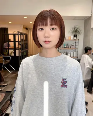 ショート ✨透明感カラー/縮毛 恵比寿HAYATO✨のヘアスタイル