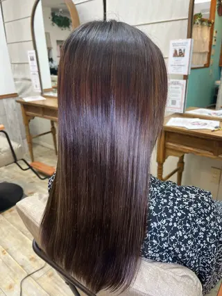 ロング かがみ/メンテナンス カット無料のヘアスタイル