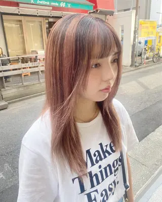 セミロング カラー 🌈haru🌻 藤沢ハイトーン🌈のヘアスタイル