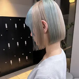 カラー ミディアム ♡韓国ヘア♡ ブリーチ✨ハイトーンのヘアスタイル