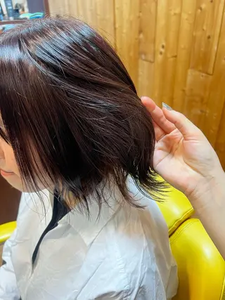 ミディアム カラー ヘアアレンジ bh.maara デザイン／ハイトーンのヘアスタイル