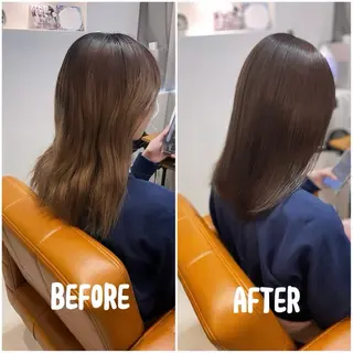 セミロング カラー 【完全個室】髪質改善 暖色カラー/山崎唯奈のヘアスタイル