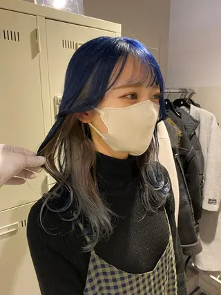 ミディアム カラー パーマ ヘアアレンジ メンズ キッズ ネイル マツエク・マツパ アイブロウ 韓国/トレンド レイヤー【101】のヘアスタイル