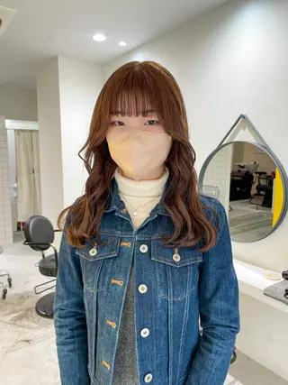 セミロング カラー Koto🌿 ブリーチなしカラーのヘアスタイル