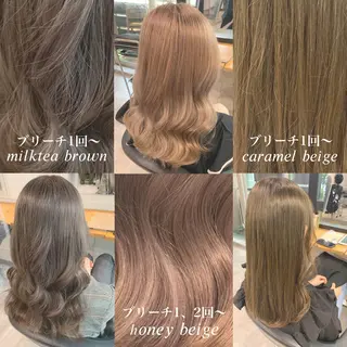 セミロング カラー ヘアアレンジ ayaka 🍨のマツエク・マツパデザイン