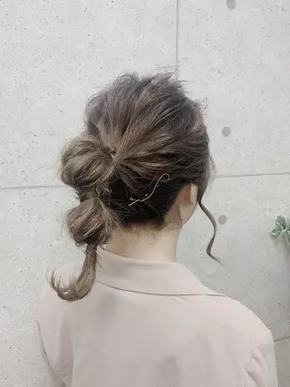 ミディアム ヘアアレンジ 京都最安価エクステ muuka🦋のヘアスタイル