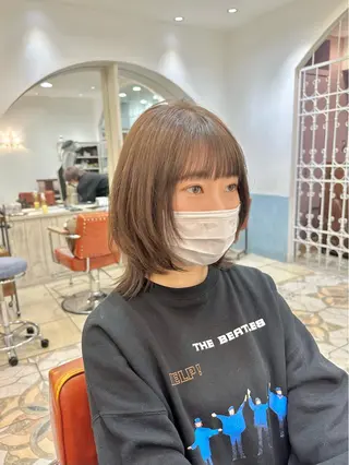 ミディアム カラー \脱・うねり& 広がり/gite菊のヘアスタイル