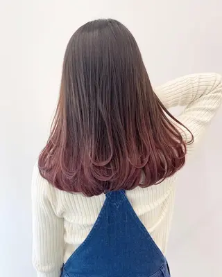 セミロング カラー パーマ ヘアアレンジ 【公式】amble luxe池袋東口🩷のヘアスタイル