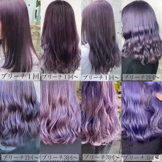 ミディアム カラー メンズ JuNブリーチに 縮毛矯正するプロのヘアスタイル