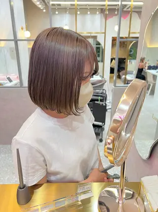 ミディアム カラー ARIA💎縮毛矯正 ブリーチ💎複雑履歴のヘアスタイル