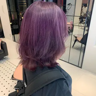 ミディアム カラー ハッシュカット/ハイ トーン/MANAMIのヘアスタイル