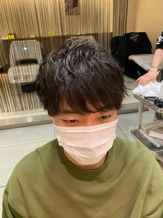 ミディアム パーマ メンズ 柳澤 和也のヘアスタイル