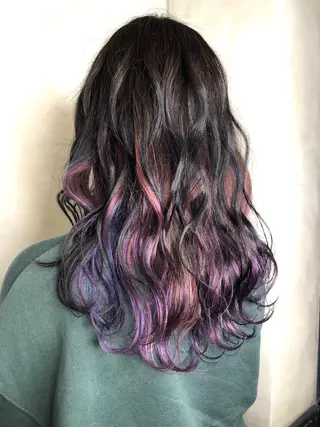セミロング カラー 美髪矯正 🌈髪質改善 山下のヘアスタイル