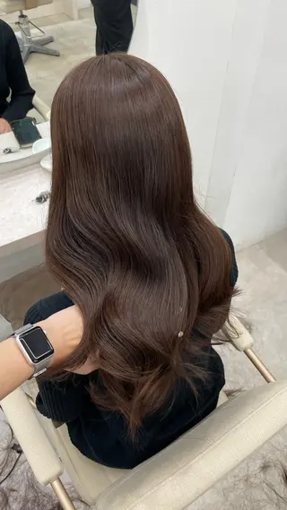 セミロング カラー パーマ 酸性縮毛矯正 梅田茶屋町 Juriのヘアスタイル